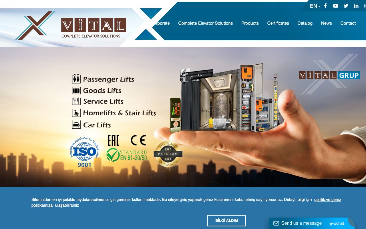 Elevator doors, cabins and control systems
