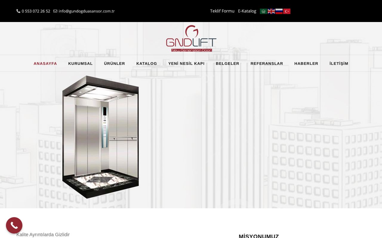 Elevator doors, cabins and control systems
