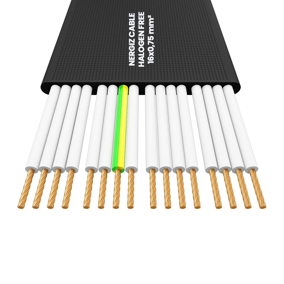 كابل مصعد مسطح H05ZZH6-F 16x0.75 mm²