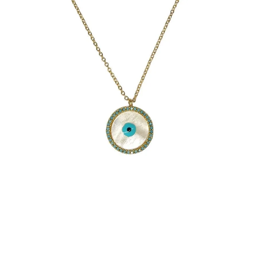 قلادة معدنية Metal Evil Eye Design ذهبية