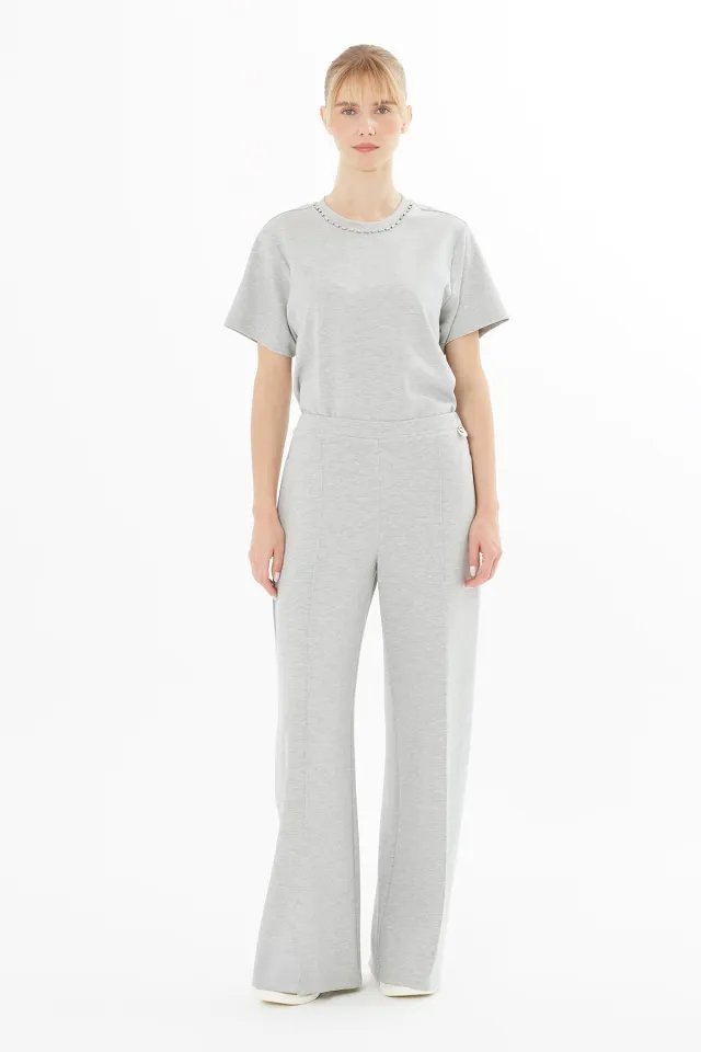 Sweatpants with Bias Trim and Accessory Detail