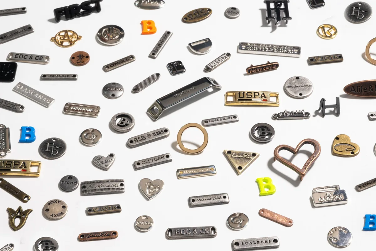 Metal garment labels