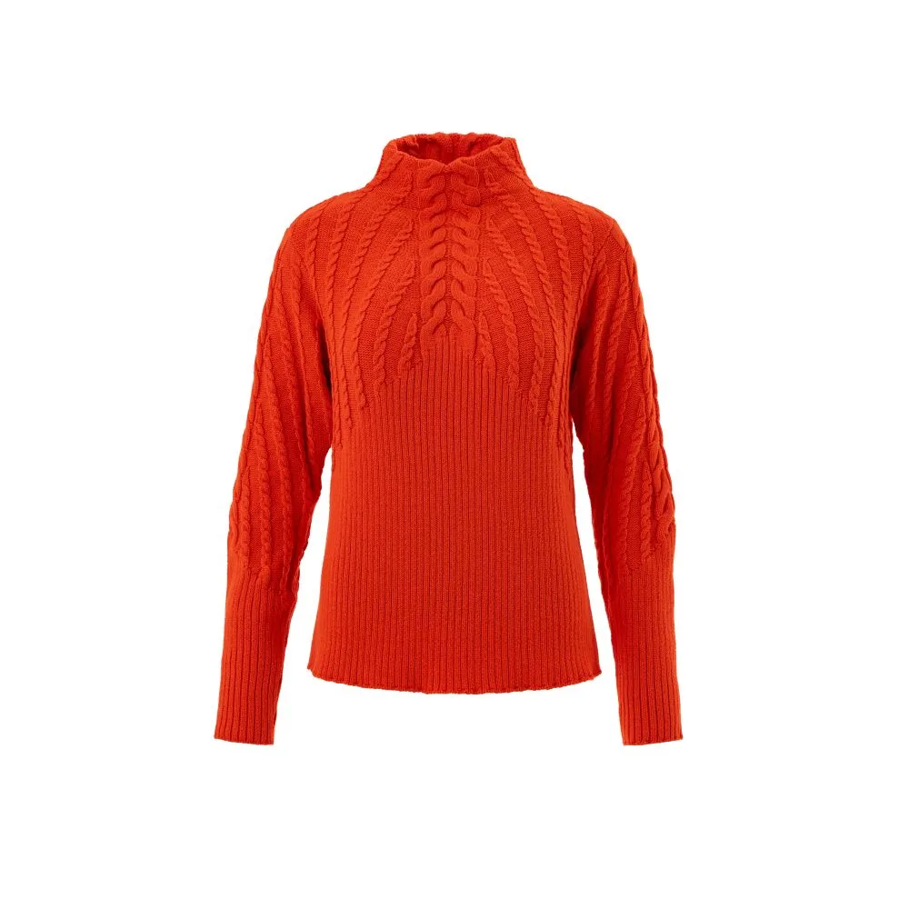 Red Half-Neck Knit Sweater