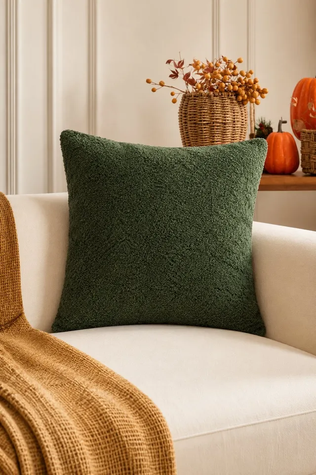 Elart Henna Plain Cushion Cover 43x43 cm Green