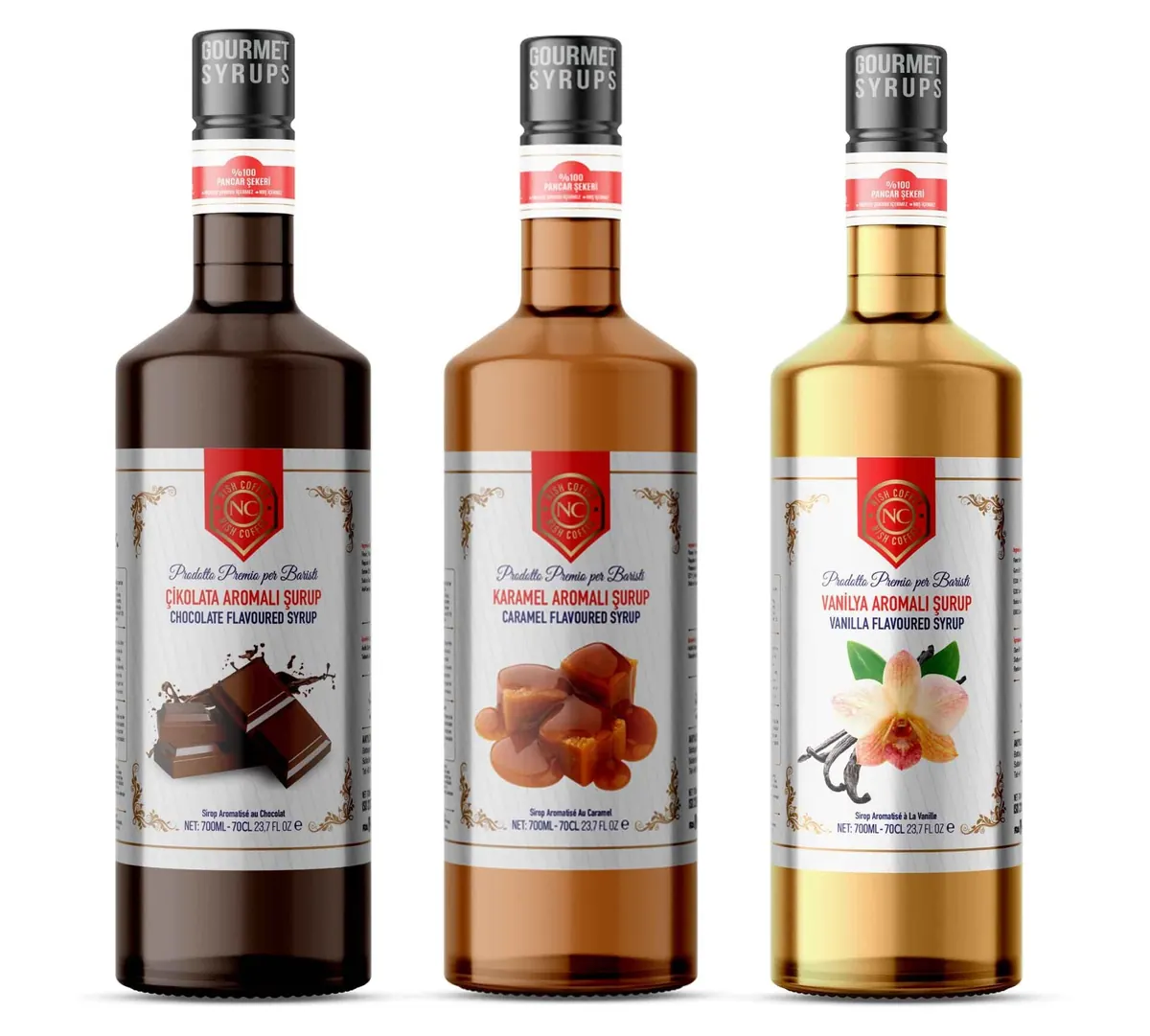 Nish Vanilla Caramel Chocolate Syrup 3 x 700 ml