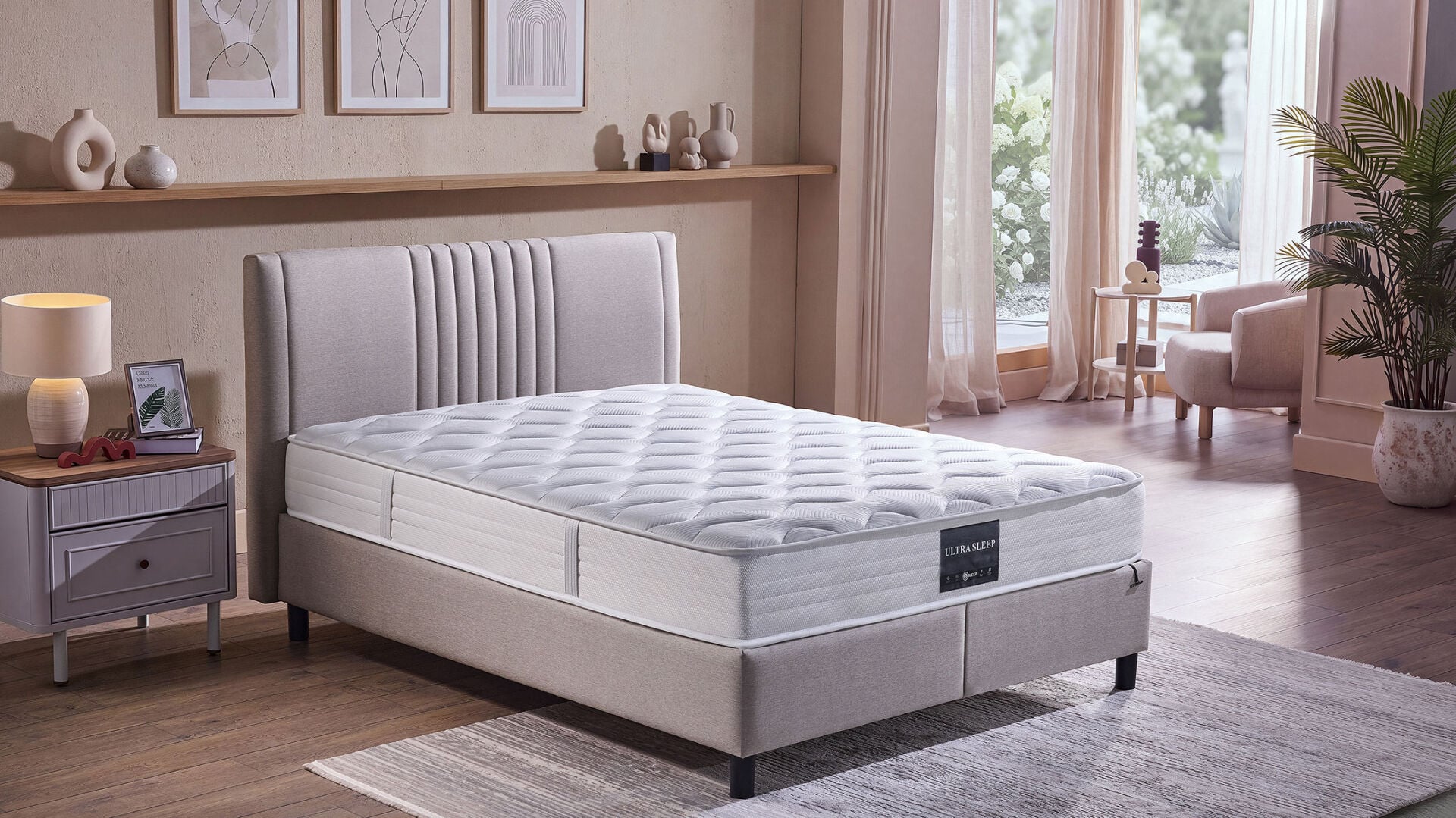 طقم قاعدة سرير ولوح رأس ومرتبة Ultra Sleep 160x200