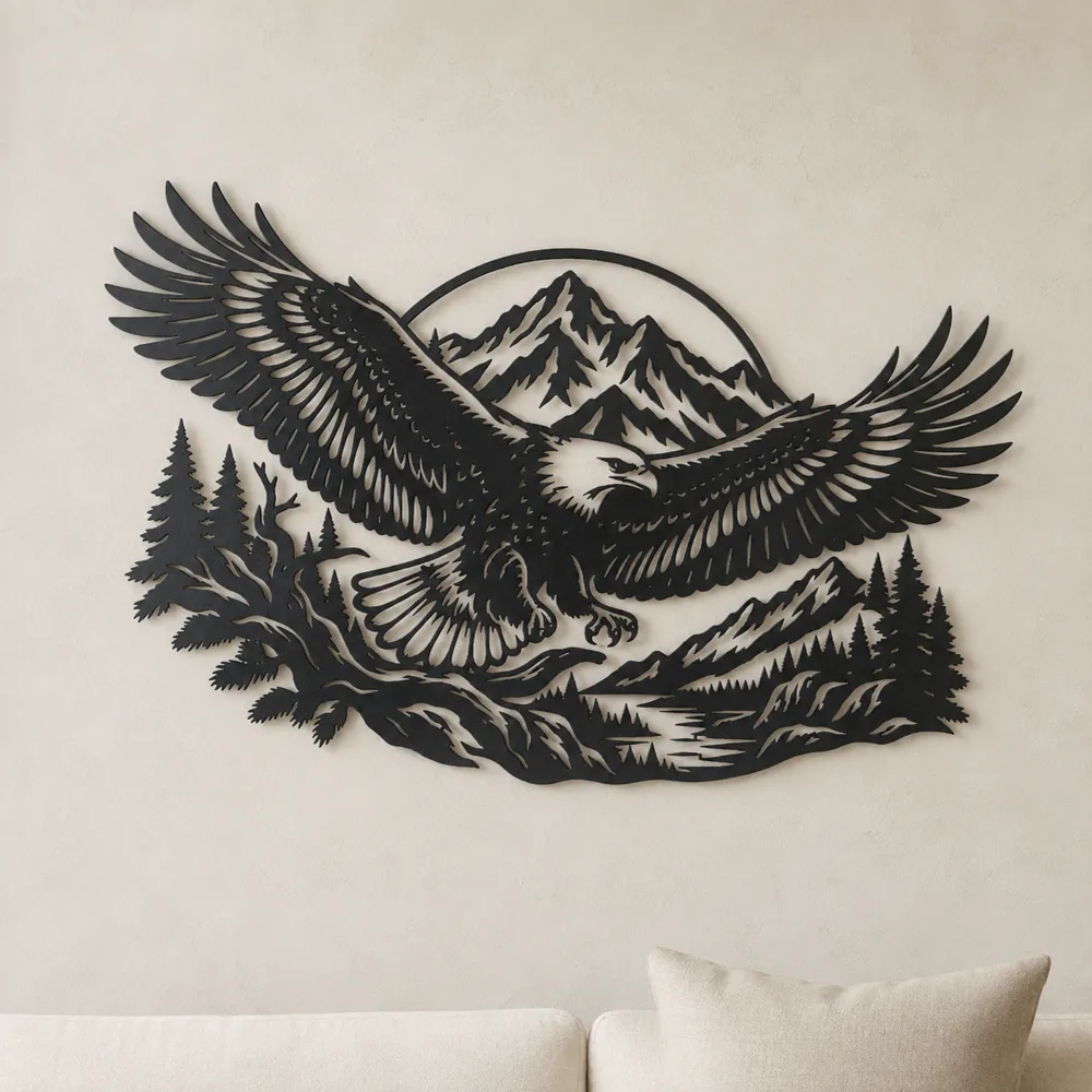 Eagle Mountain Flight Metal Wall Art
