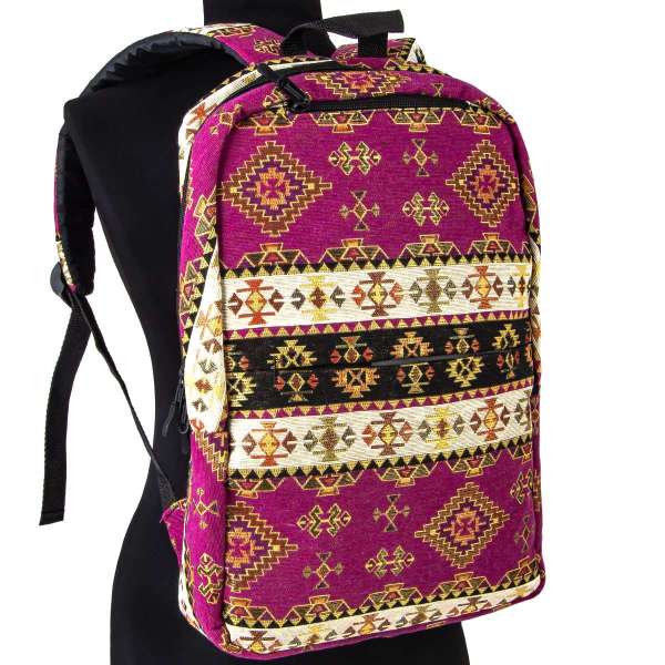 Grand Bazaar Pink Kilim Pattern Laptop Backpack