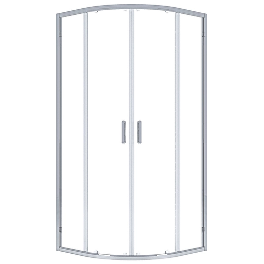 الزاوية المنزلقة: 90x90 + زجاج Protect Plus (إطار فضي لامع)