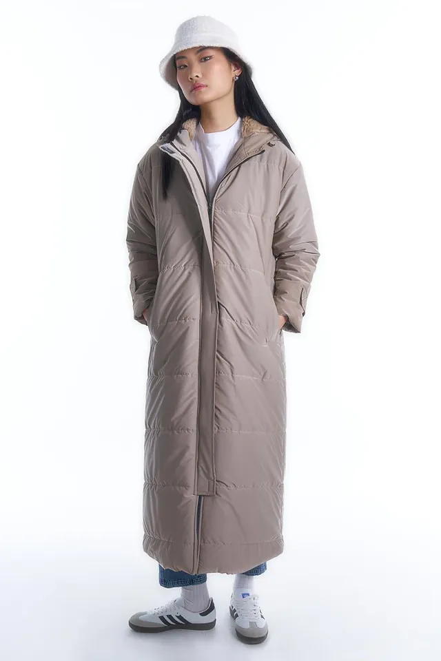 معطف طويل كريمي بغطاء رأس Kayra KA-A23-27017-13
