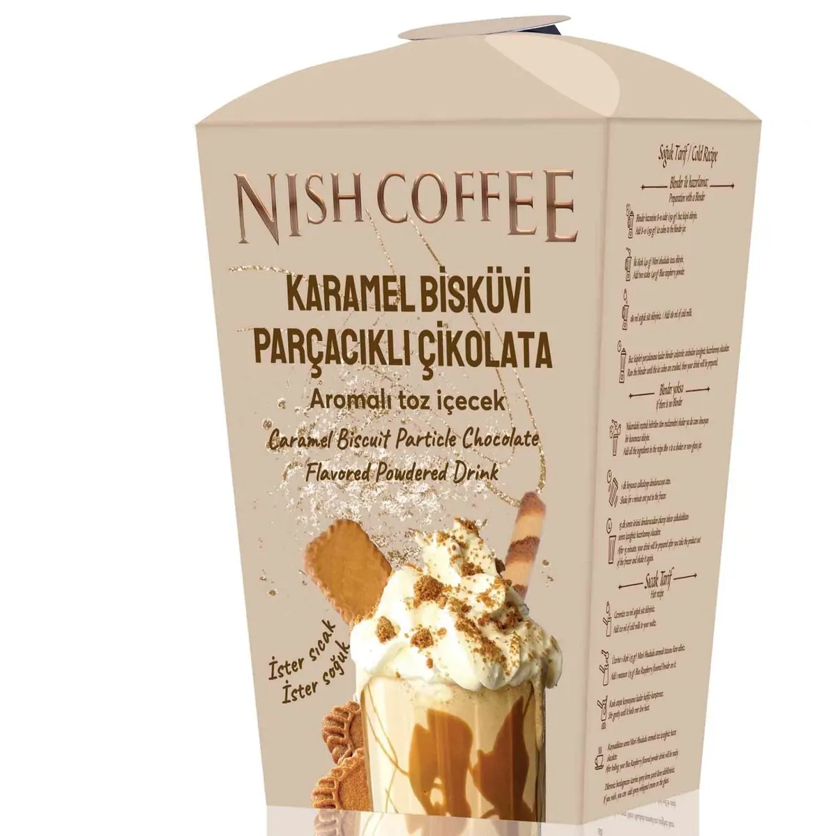 Nish Caramel Flavoured Powder Drink with Biscuit Pieces 250 Gr