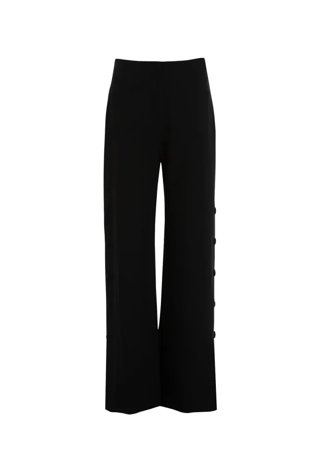 Front Darted High Waist Palazzo Pants