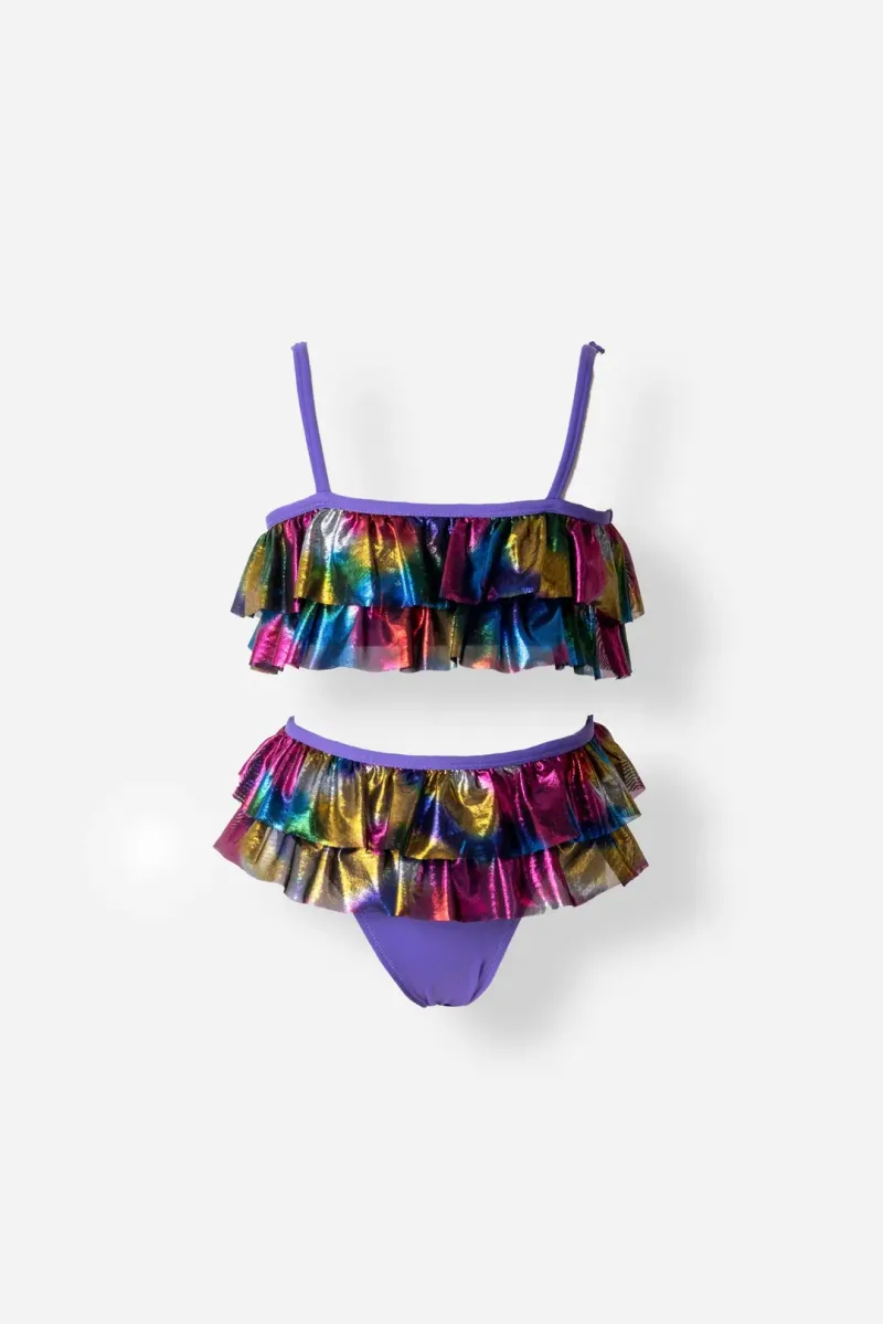 Girls' strappy ruffled bikini set 5232
