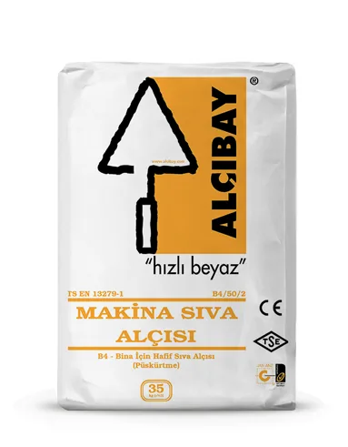 Machine-applied plaster gypsum