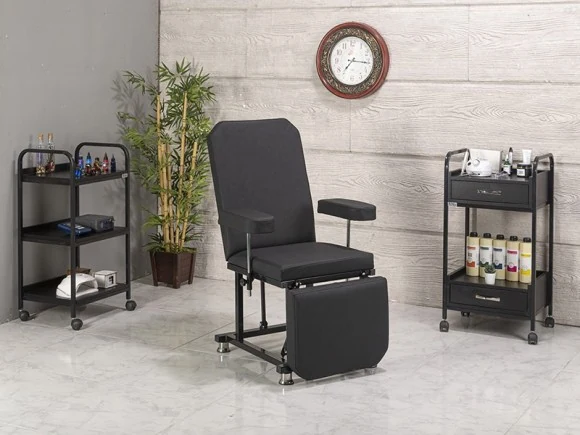 Island Tattoo Chair | Back and Foot Parts are Movable | MC-4001 - Black