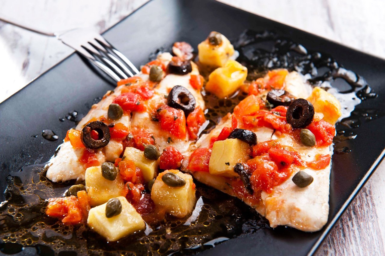 Seabream Fillet with Mediterranean Sauce