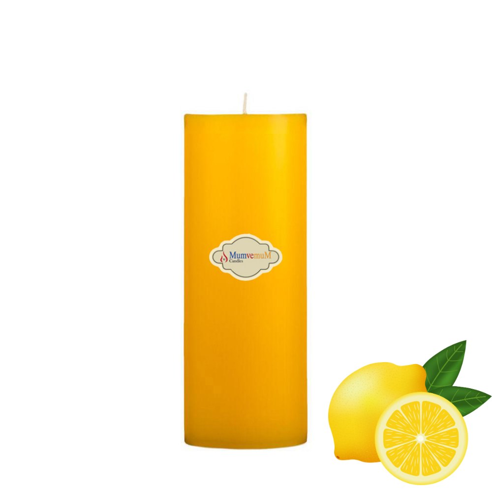 1 Box of 24 Lemon Scented 7X15 Yellow Cylinder Candles