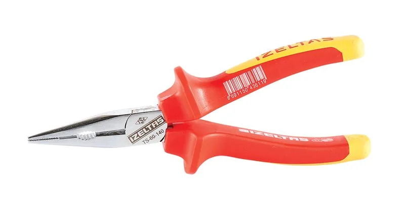 1000V Insulated Electrician's Long Nose Pliers, Straight Tips