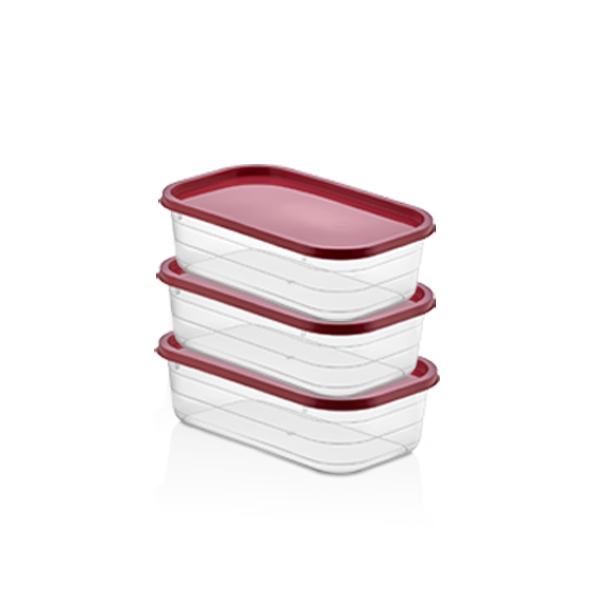 Probox Rectangular Set of 3 Pieces, 1250 ml Each
