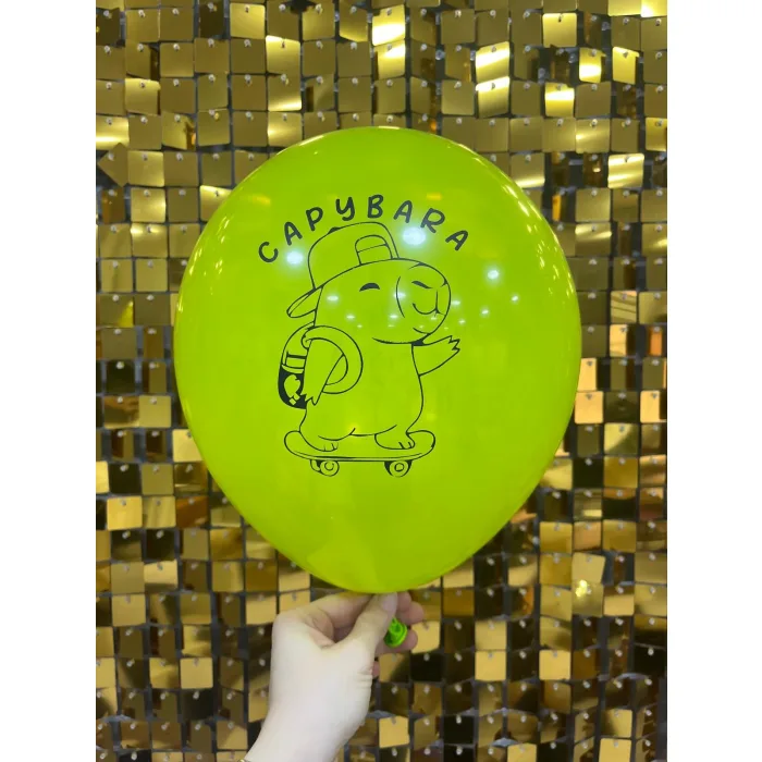 12-inch capybara-print balloons, pack of 100