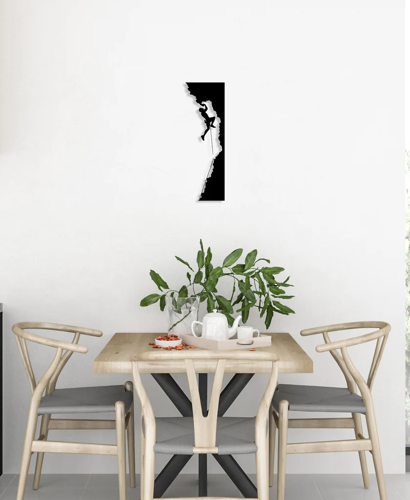Mountain climber metal wall art