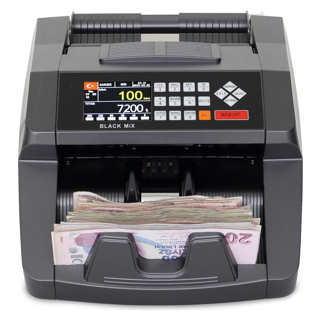 BlackMix Money Counting Machine with UV-MG-IR Counterfeit Detection (Lira - Euro - Dollar)