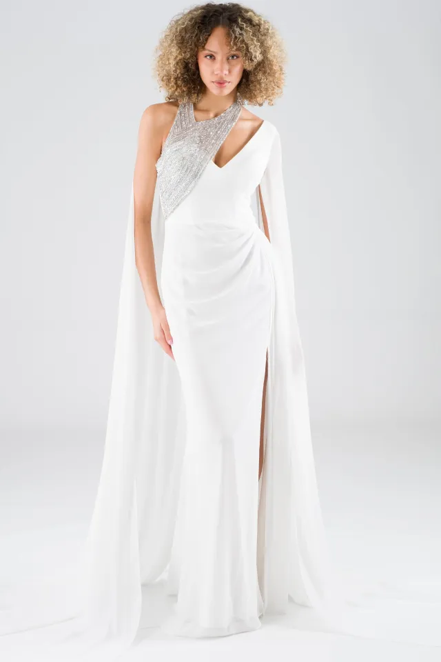 HUBSİ Ecru Evening Dress