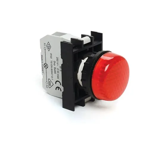 B Series plastic pilot light Ba9S red 22 mm