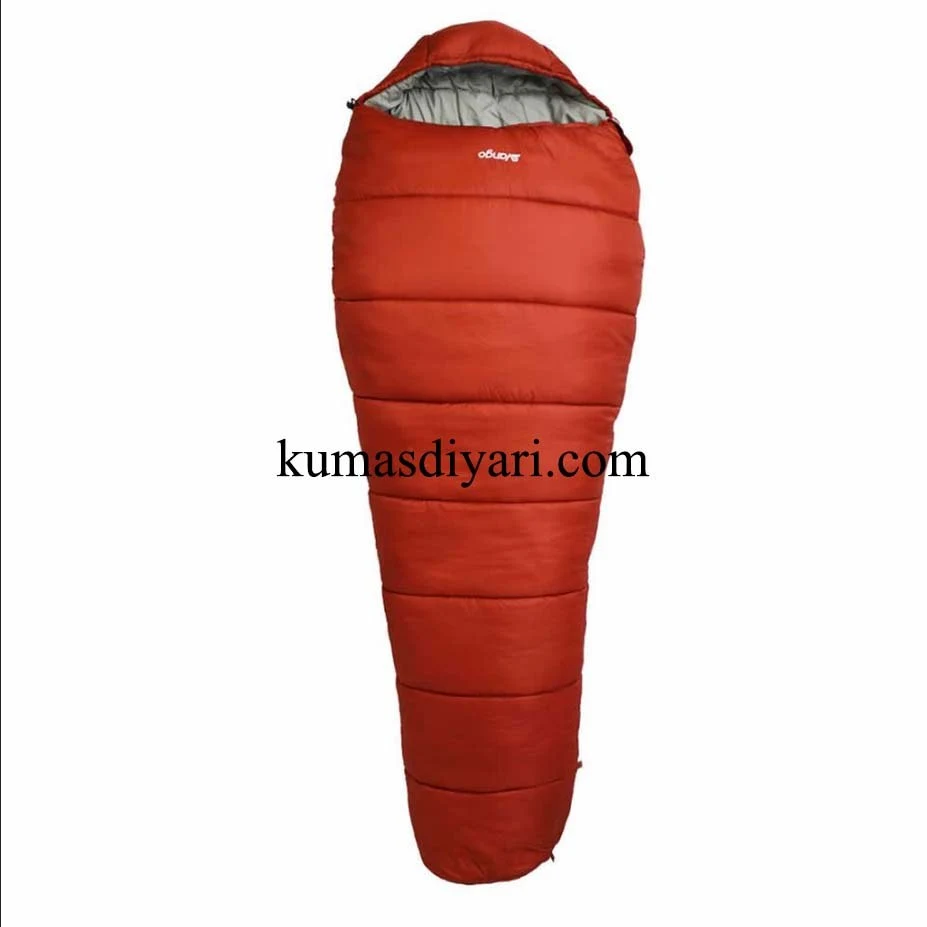 Red hooded sleeping bag