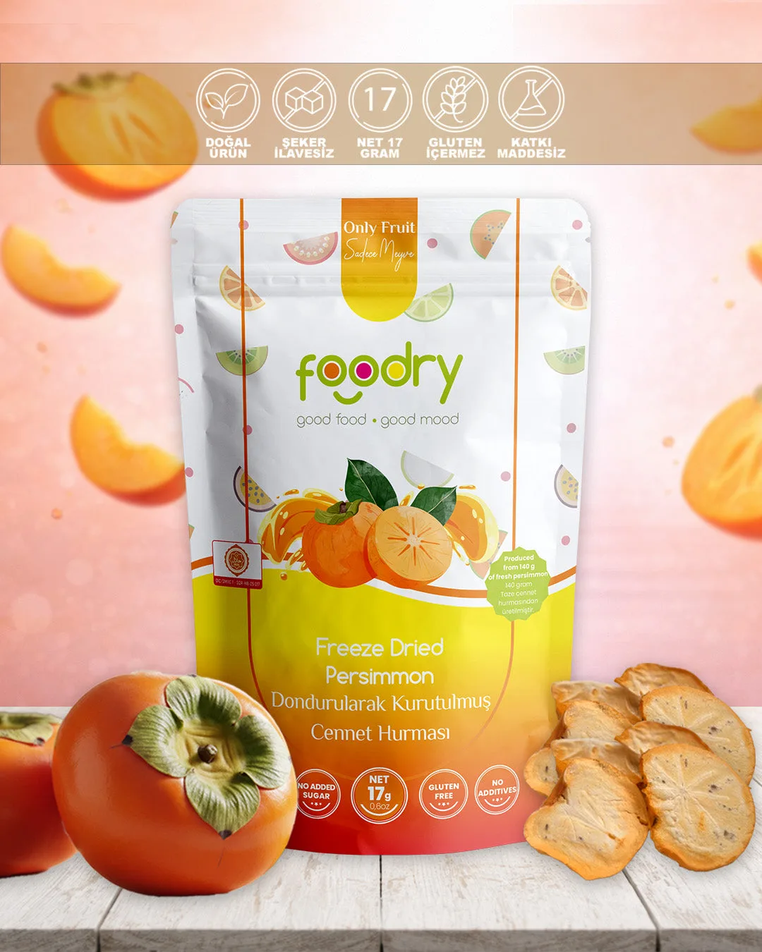 Foodry Freeze-Dried Persimmon 17g