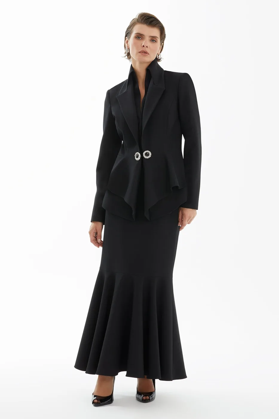 Black Fitted Skirt Set