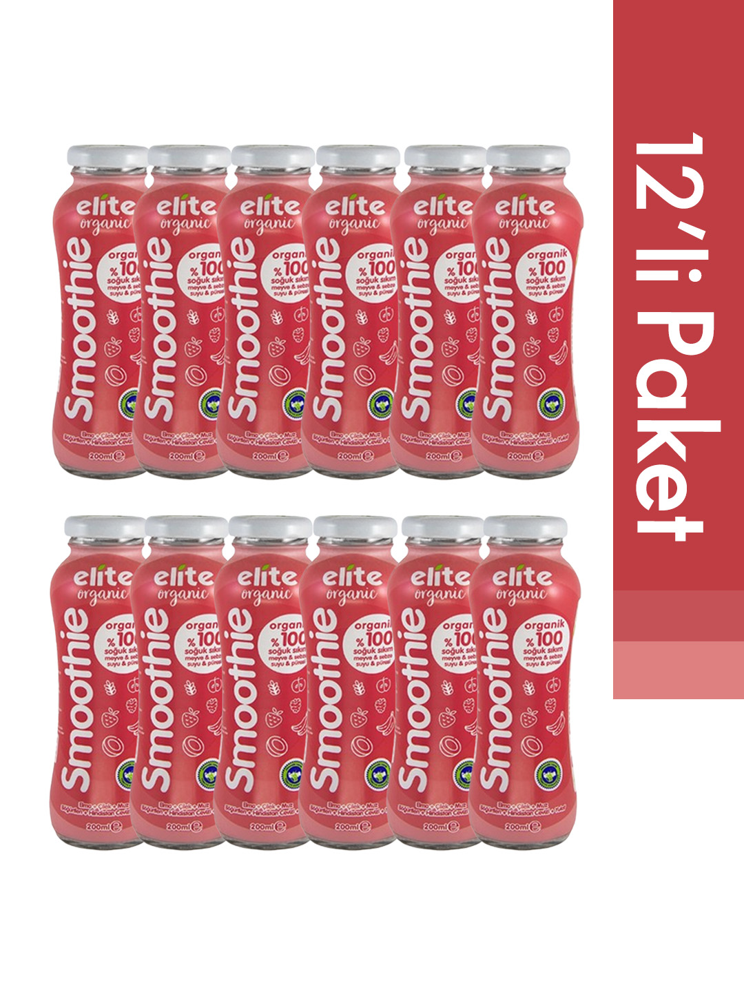سموذي أحمر عضوي Elite Naturel 200 مل × 12