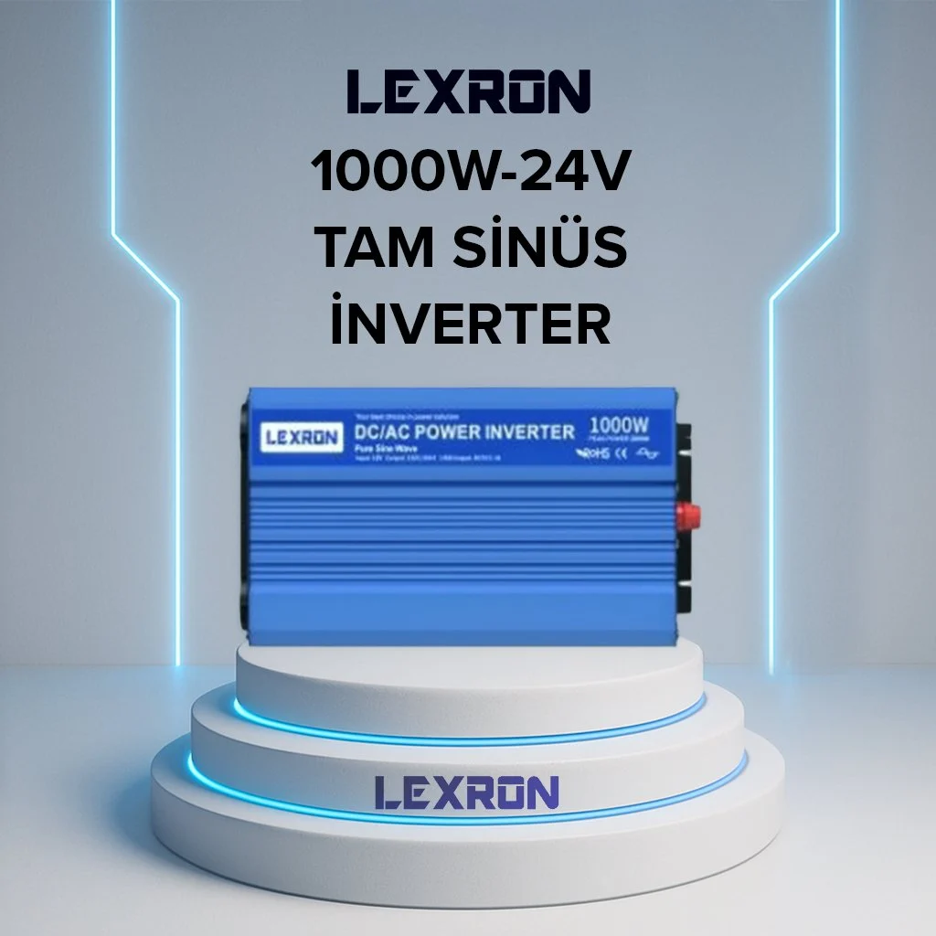 انفرتر LEXRON بموجة جيبية نقية بقدرة 1000 واط لنظام 24V