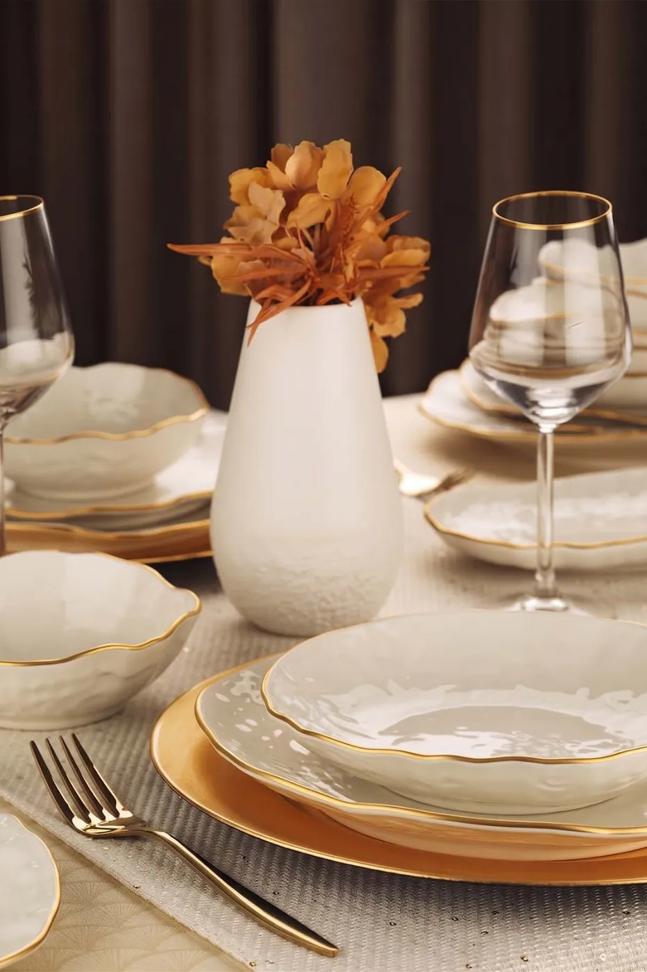 Kutahya Bone Mezolit dinner set 27 pcs for 6