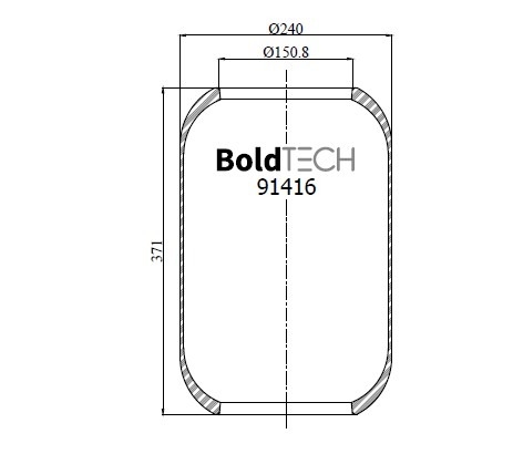 91416 R BoldTech Air Spring for Cab, Seat and Lift Systems, Vehicle Rolling Air Spring