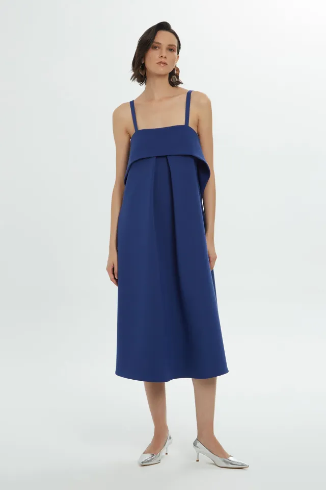 Strappy Draped Midi Dress