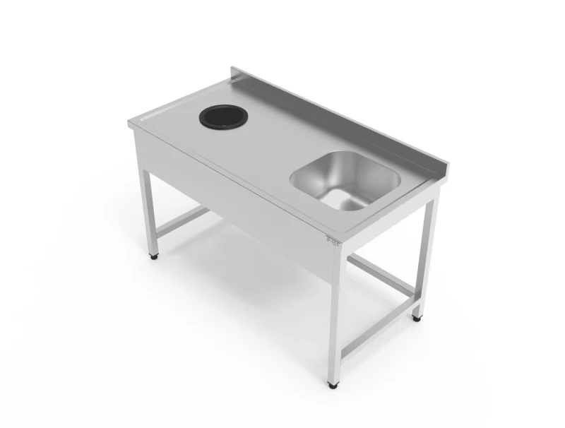Orjinal Mutfak Stainless Steel Work Table with Single Sink, No Lower Shelf