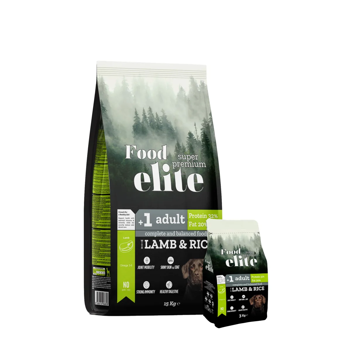 طعام جاف للكلاب البالغة بلحم الضأن (Food Elite)