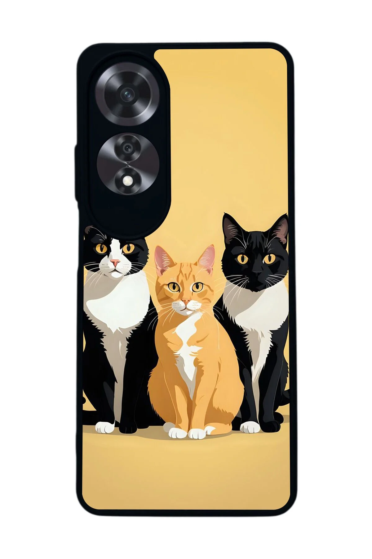 Matte Black Case for Oppo A60 - Soft Silicone, Protective, Shock-Absorbing - Kilifim.com