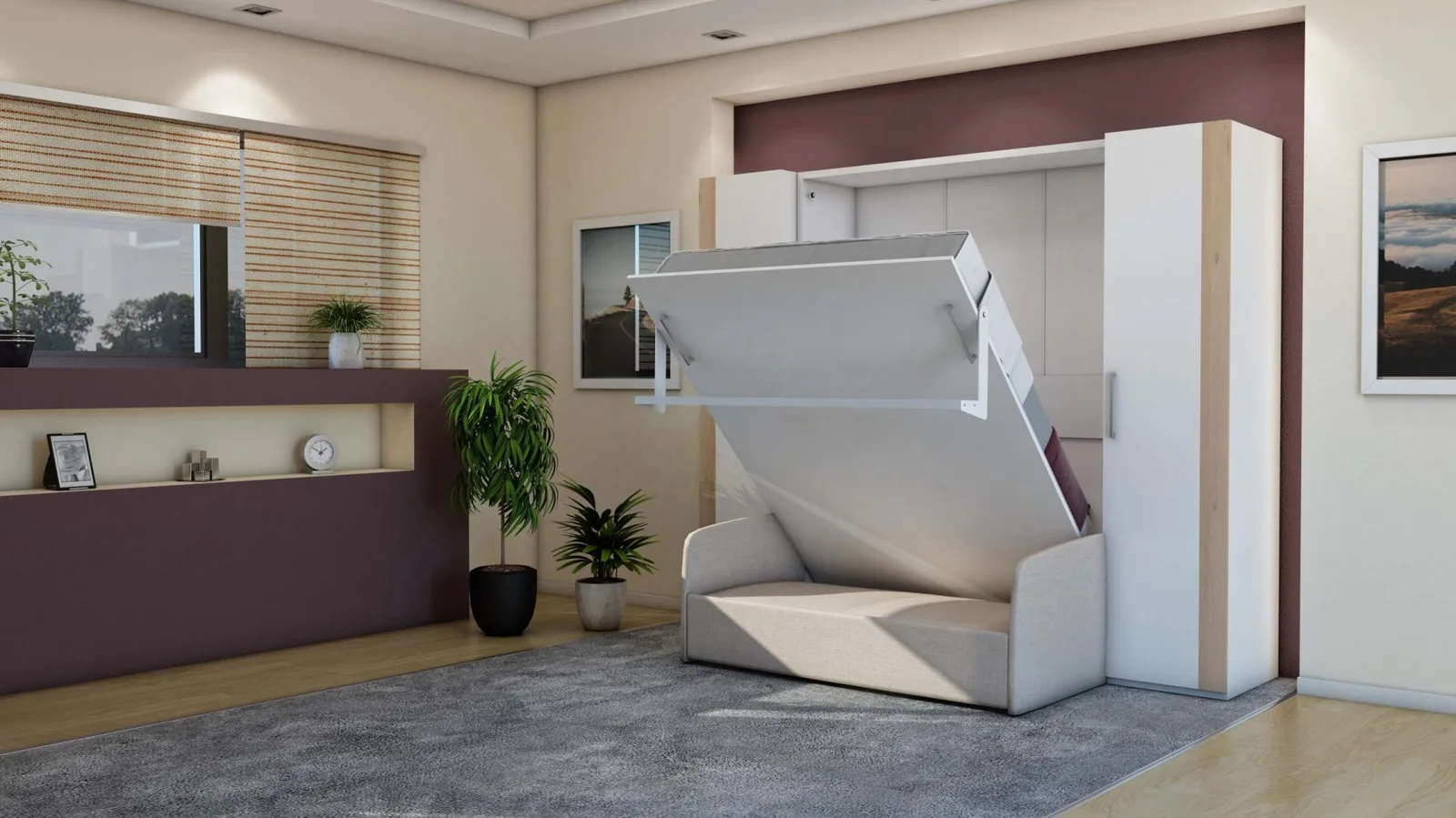 Double wall bed Loft Bed