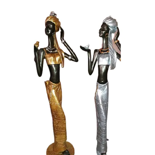 Bronze African girl statue 120x30 cm (HEY016)