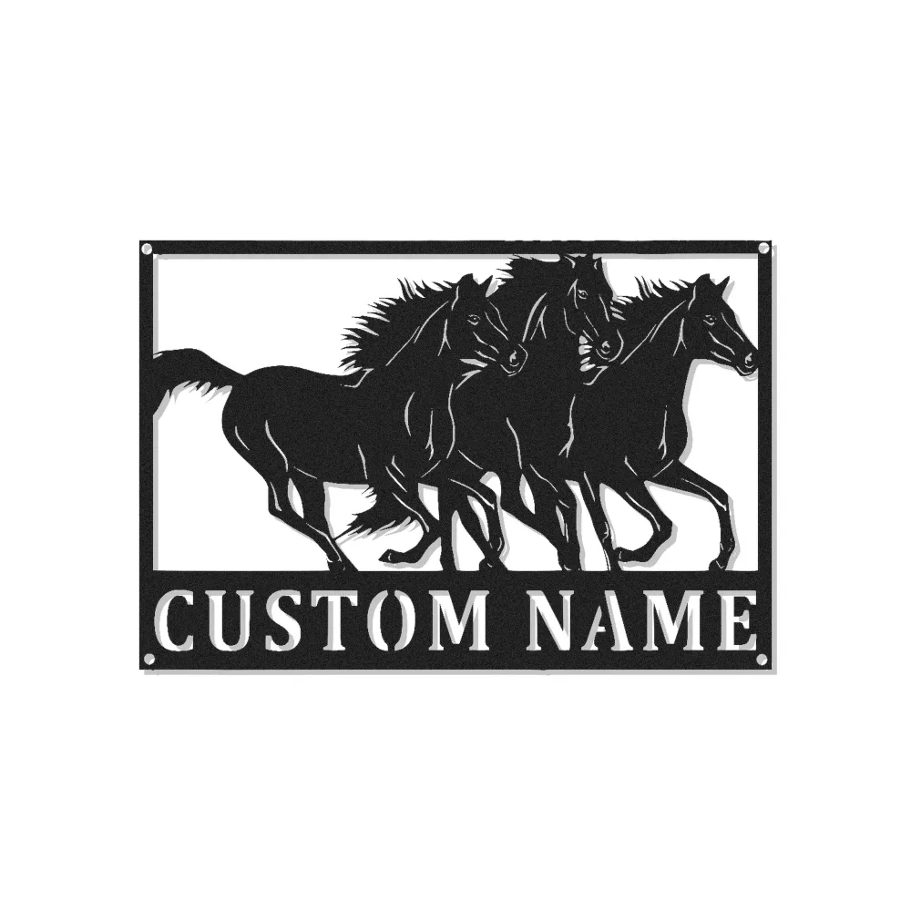 LED Horse Metal Sign