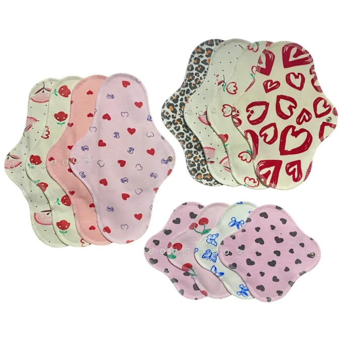 12-pack washable natural women's pads