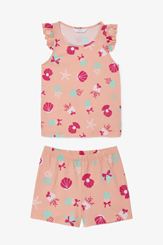 Pack of two Keep Our Ocean cotton girls’ pyjama sets, four pieces