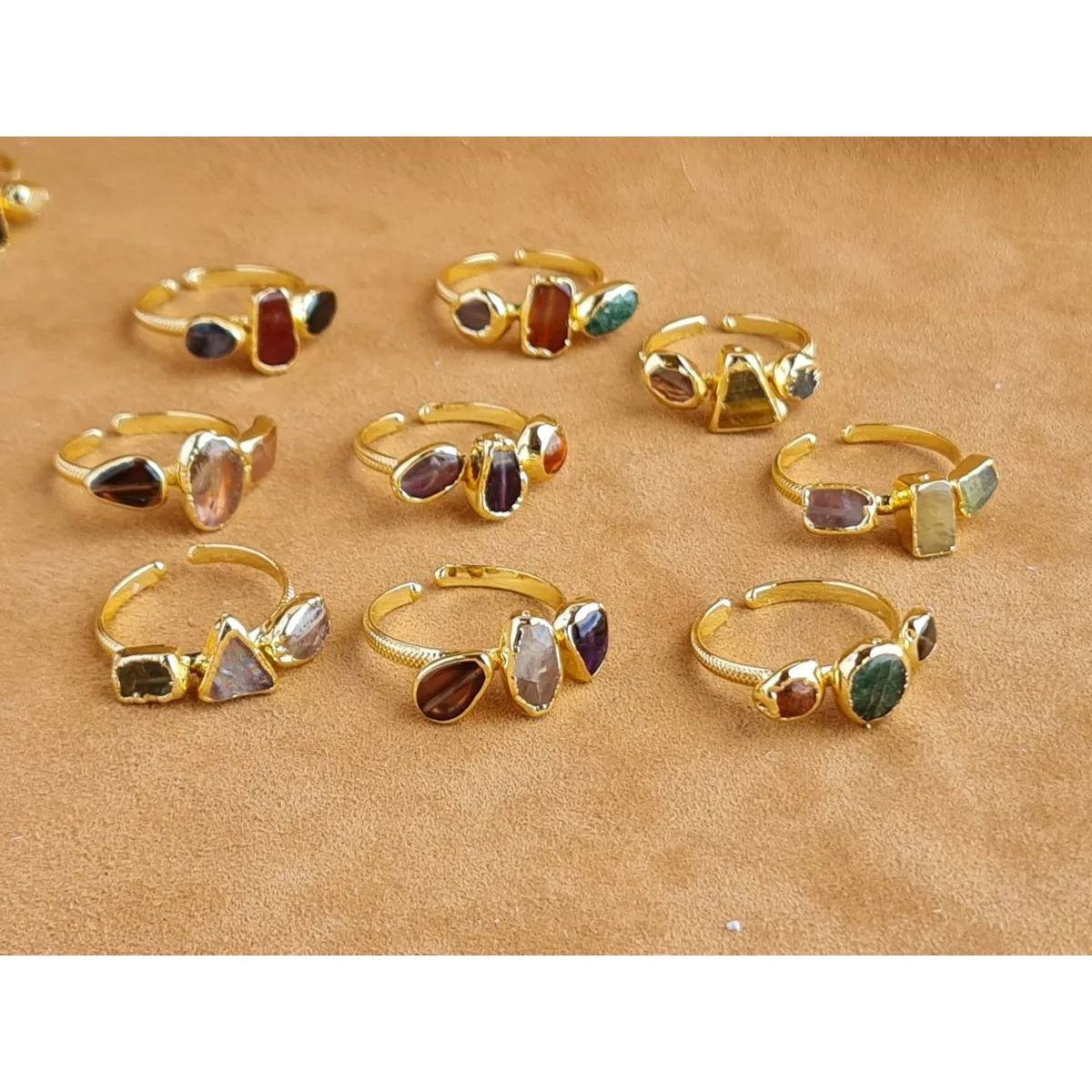 Boho Stone Gold-Plated Ring No. 1