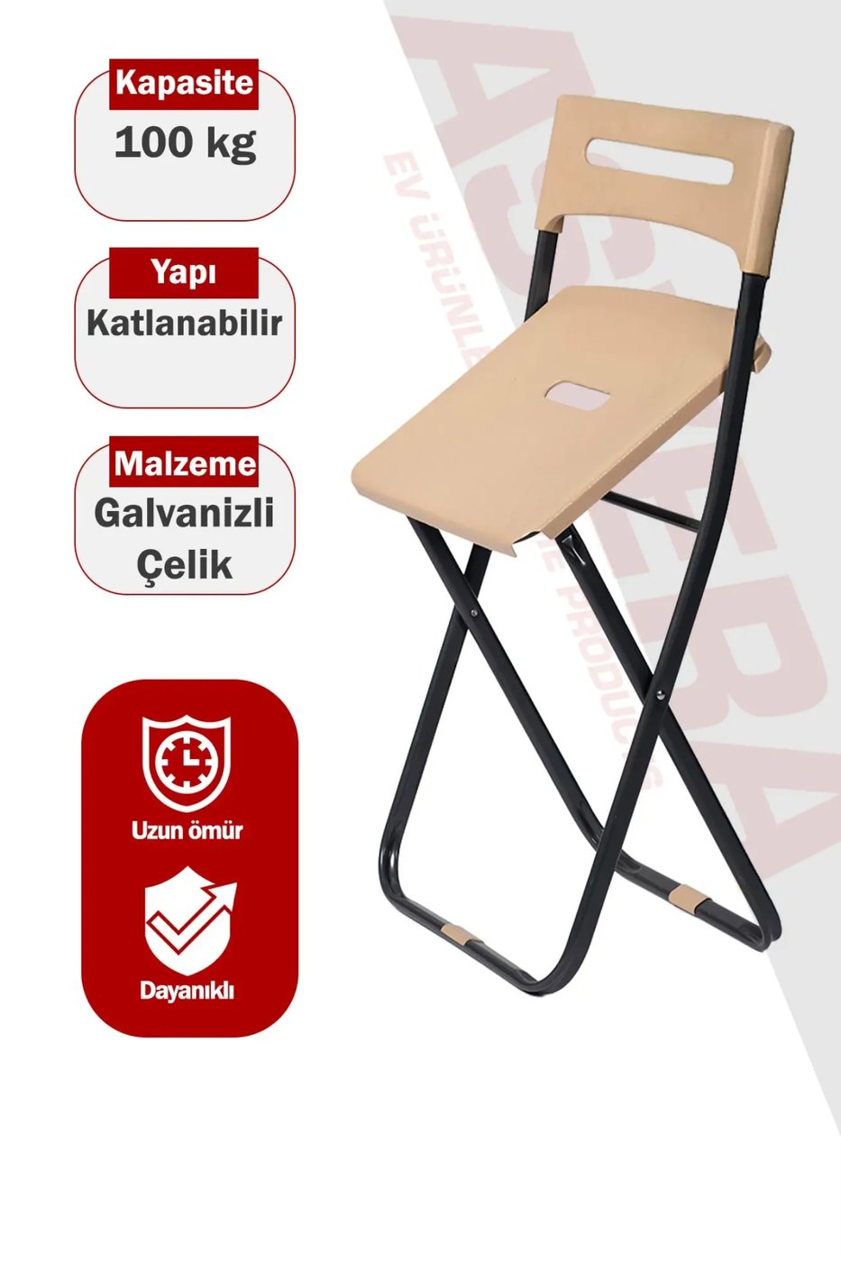 Asvera Safran Cream 4-Piece Foldable Chair Set