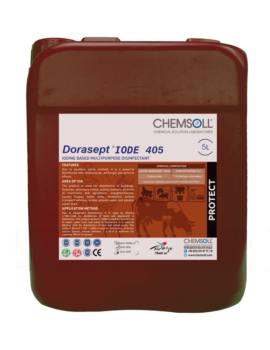 منتج نظافة وعناية للثروة الحيوانية DORASEPT IODE 405