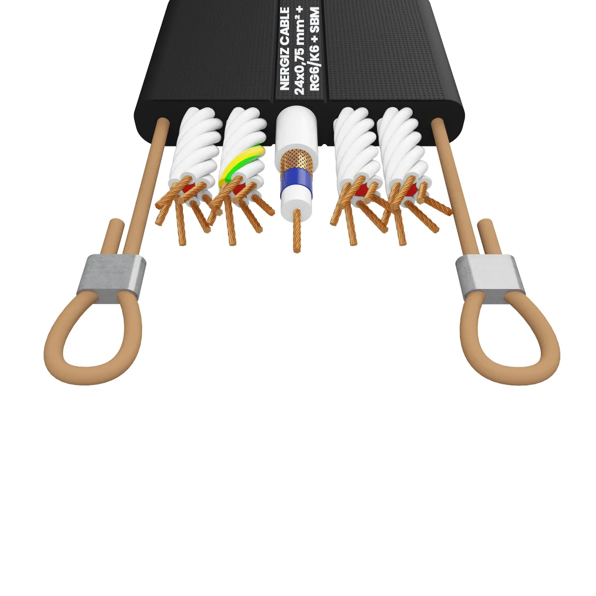 كابل مصعد مرن مسطح 24x0.75 mm² + RG6 + SBM