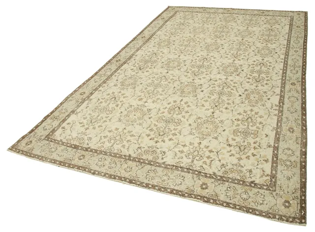 Cream Beige Classic Bedroom Rug - Wool 6 m² 187x310 cm