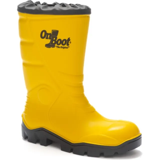 OnBoot 1009 Short Drawstring Rain Boots, Yellow and Black